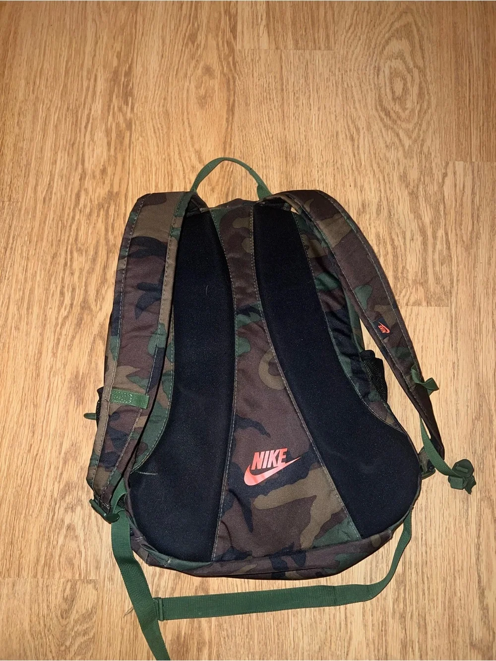 Nike Camouflage Backpack with Orange Logo